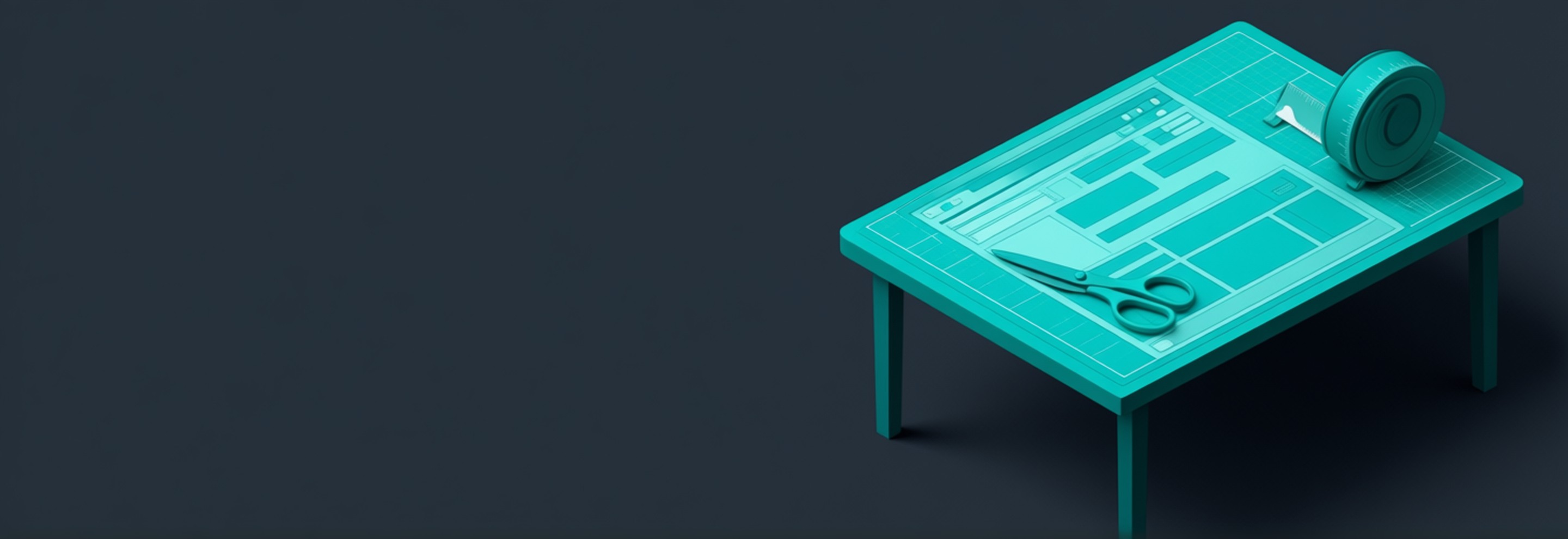 Mesa de corte con el patrón de una aplicación: software a medida