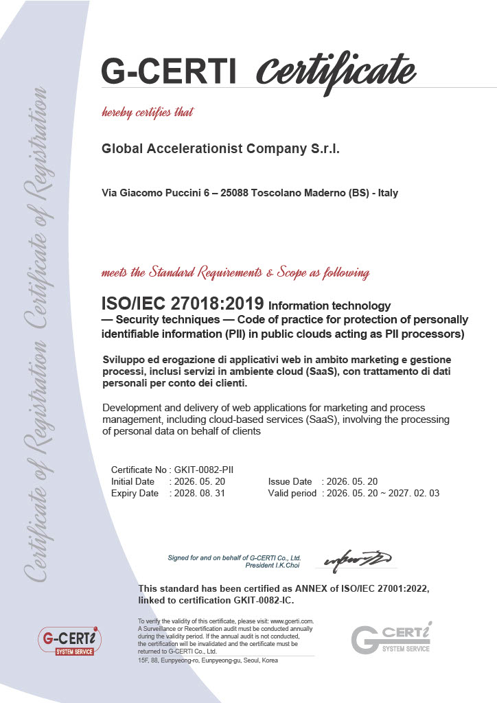 Certificado ISO 27018:2019